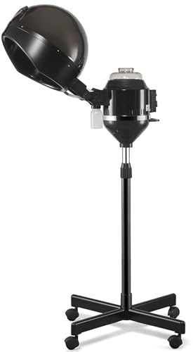 Hooded Hair Dyer,Bonnet Hair Dryer Adjustable Professional Hood Dryer Stand Up Rolling Base with Wheels Salon Equipment,Spa and Home Use
