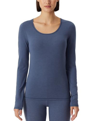 Schiesser Långärmad undertröja för kvinnor personlig passform T-shirt, Jeansblå_155414, S