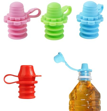 4 tappi in silicone per bottiglie d'acqua, senza BPA, per bambini, adulti e bambini, per bevande sicure