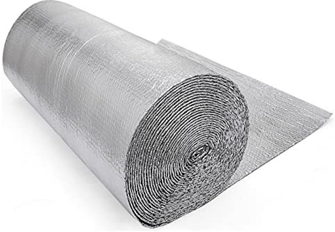 Heizkörper-Reflektorfolie, Luftpolsterfolie, Isolierung für Fußböden und Dächer, Folienisolierung, Energie sparen, Dampfsperre und wasserdicht, doppelte Aluminiumschicht, Heizkörperisolierung, Dachbo