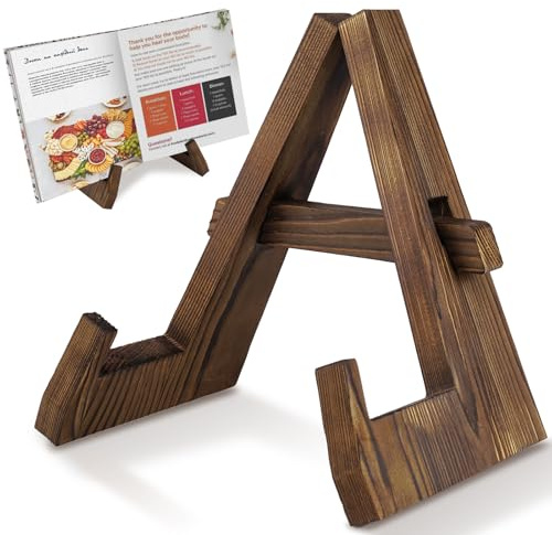VYNOPA Cookbook Stand for Kitchen Counter, Wood Adjustable Recipe Book Holder, iPad & Rustic Holder - Thanksgiving Day for Mother, Grandma, Women