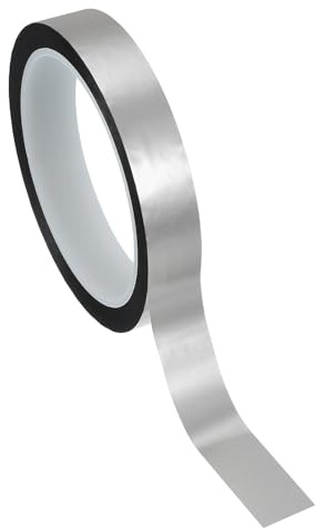 PATIKIL Cinta de película de poliéster metalizado 20mm x 50 Metros, Cinta decorativa metálica plateado mate adhesiva espejo para detalles acento pared artes gráficas moldura bote paredes