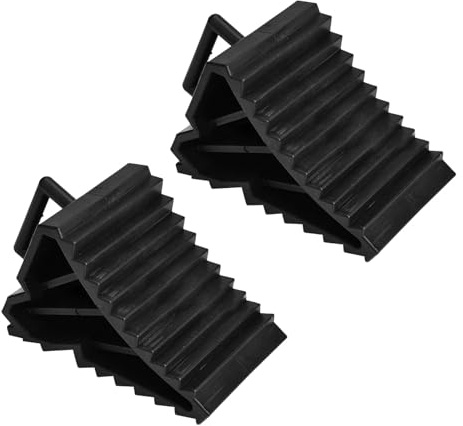 Cuñas de rueda con asas, 2 paquetes de tapones de freno para neumáticos de coche, caravanas, remolques, autocaravanas, cuñas de rueda para remolques, camiones, automóviles