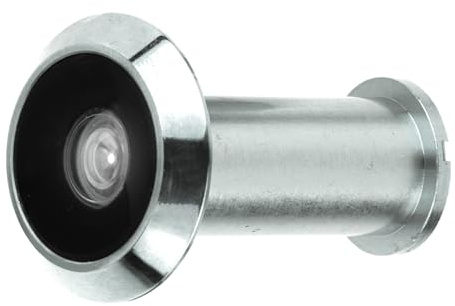 Kooples Hardware Door Viewer Plastic Lens 160 Degree Wide Angle Security Peephole for Wooden and uPVC Doors (Chrome-Retail Boxed, 160 Degree)