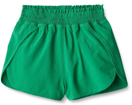 Amazon Essentials Short de Sport Taille Haute en Tissu Extensible et Performant avec Ceinture Élastique Fille