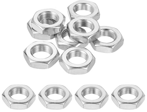 QUARKZMAN M12x1mm Sechskantmuttern 12Stk 304 Edelstahl metrische | Feingewinde-Sechskantmuttern Befestigungselemente 19mm/0,75 Breite, 6mm/0,24 Höhe für Maschinenbau Automotive