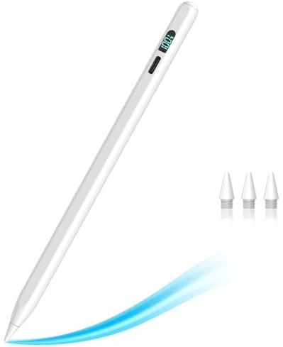 MEKO Penna per iPad 2018-2025, Stylus Pen Tablet con LED Power Display,3x Ricarica rapida Penna Apple iPad Compatibile con iPad 11/10/9/8/7/6''M2/M3,iPad Air 3/4/5,Mini 5/6/7,Pro 11/12.9/13M4,M5