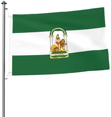 vívido Bandera resistente a la intemperie Bandera de Andalucía Ligero Banderas de temporada 3x5 Ft para balcón,jardín