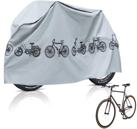 QiMan Fahrradabdeckung 200x110cm, Fahrradschutzhülle, Fahrrad Abdeckplane, Fahrradplane, Fahrradgarage Wetterfest, Fahrrad Garage Outdoor Abdeckung Schutzhülle zum Schutz des Fahrrads