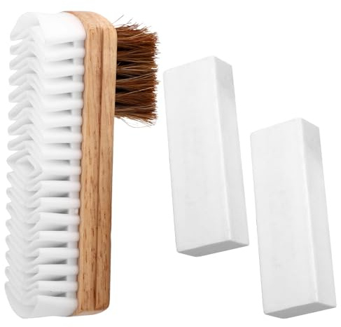 Kit Spazzola e Gomma Scarpe Scamosciate, Spazzola 2 in 1 per la Pulizia Della Pelle Scamosciata con 2 Gomme Pratici Strumenti Pulizia Delle Scarpe per Stivali in Nabuk Borse Divani