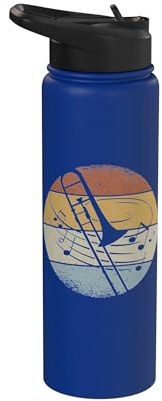 Posaunist Orchester Musiker Noten Retro Posaune Stainless Steel Insulated Water Bottle