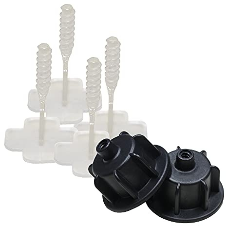 Karl Dahm Fliesen Nivelliersystem Levelmac Basis-Set für 2 mm Fugen: 50 schwarze Zughauben für 3-12 mm Fliesenstärke + 250 Basislaschen I Professionelle Fliesen Verlegehilfe – 12800