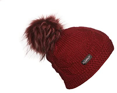 Beanie AYACUCHO weinrot Unisex Baby-Alpaka mit vegetarischem Bommel Luxus Mütze Damen-Mütze Herren-Mütze Haube Pudelmütze siamo-handmade