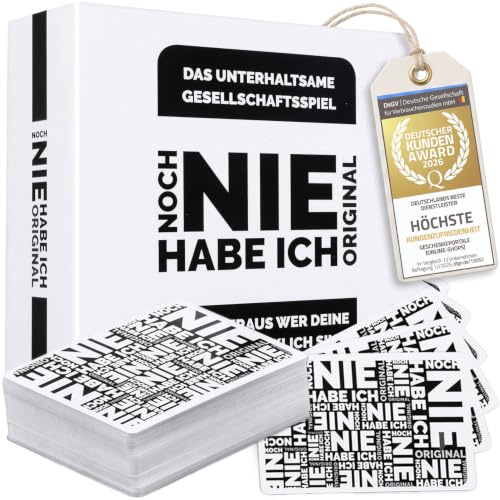 GOODS+GADGETS® Ich Hab Noch Nie Spiel, 300 Fragen lustiges Partyspiel | Eisbrecher für jede Party, lustiges Never Have I Ever Kartenspiel, Gruppenspiele Erwachsene, 100 Karten, 2-12 Personen