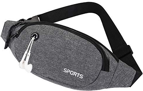 wasserdichte Bauchtasche Geeignet für Reise Sport & alle Outdoor Aktivitäten, Hüfttasche für Damen und Herren, Bauchtasche Wasserdicht Hüfttaschen für Running (Grau)