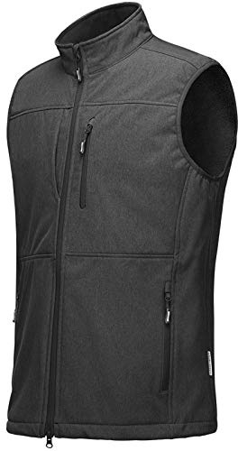 Outdoor Ventures Men's Running Vest Outerwear, Lightweight Windproof Fleece-Lined Softshell Sleeveless Jacket for Golf