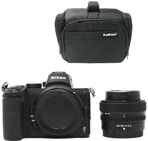 KamKorda Camera Bag + Z5 Mirrorless Digital Camera Body + Z 24-50mm f4-6.3 Lens, 24.3MP FX-Format CMOS Sensor, UHD 4K and Full HD Video Recording, Built-In Wi-Fi and Bluetooth + 2 Year Warranty
