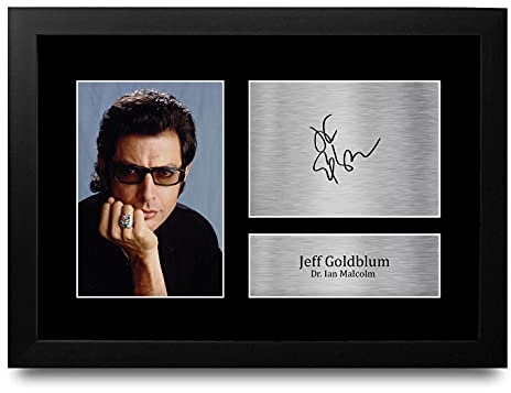 HWC Trading FR A4 Jeff Goldblum Jurassic Park - A4 Framed Geschenke Gedruckt, Signiert Autogramm Bild Für Film-Erinnerungsstücke-Fans - A4 Eingerahmt