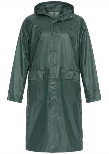 BWOLF POSEIDON Arbeitsmantel Regenmantel Herren Regenmantel Wasserdichte Lange Regenjacke Outdoor Wiederverwendbare Regenbekleidung mit Kapuze (Grün, XL)