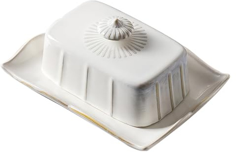 Cabilock Keramik Butterdose Mit Deckel Butterbehälter Für Butter Käse Brot Und Kuchen Rechteckige Servierschale Für Küche Haushalt Restaurant Weiß