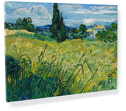 Van Gogh Kunstdruck auf Leinwand, Motiv: grünes Weizenfeld mit Zypresse, 1889 – Wandbilder, Heimdekoration, Wandkunst, Poster, Gemälde, Reproduktion, groß, 101,6 x 76,2 cm