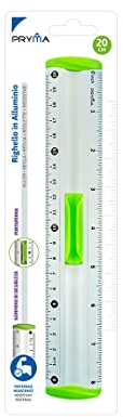 Pryma Righello in Alluminio - Precisione e Resistenza, Misurazione Professionale e Disegno Tecnico (Alluminio, 20 cm)