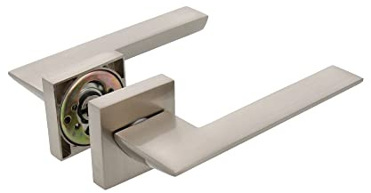 Amig - Set di maniglie per porte - mod. ZORA - 52 x 146 mm - Con Bocallave - Design elegante e semplice - Maniglia ergonomica di presa - Alluminio satinato