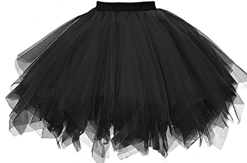 GOOBGS Damen 50er Ballettrock Ballet Tulle Mini Puffy Tutu | Women's 50er ballet tütü, Multi-layer tutu, Vintage Ballet Bubble Tulle, Petticoat Unterrock Skirts, Carnival Party Skirt