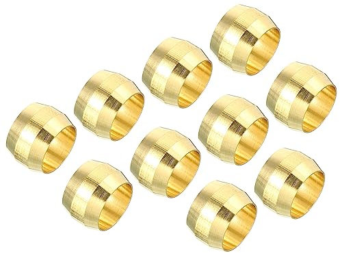 PATIKIL Manicotti a compressione in ottone con diametro esterno da 5/16, 20 pezzi da 8 mm, raccordi in ottone a compressione, kit assortito