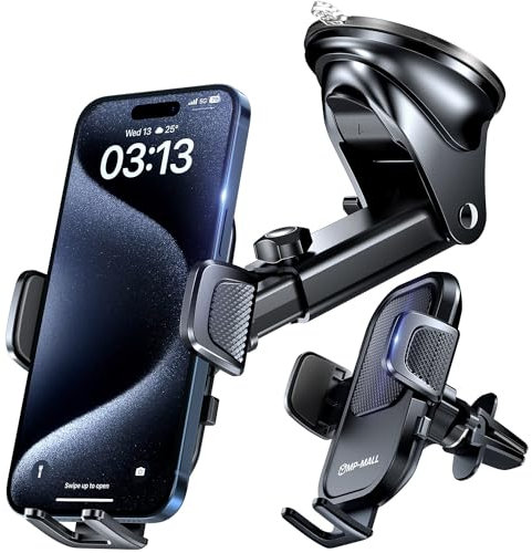 MP-MALL Car Phone Holder 【2024 Newest & Strongest】 Dashboard Windscreen Vent Clip Handsfree Mobile Mount Stand Cradle for 15 Pro Max 14 13 12 All Phones