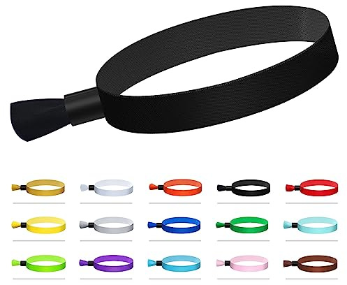 Comflora 100 Pcs Cloth Event Wristband, Disposable Wristbands for Events, Colored Wristbands Events,for Lightweight Concert,Club Entrance Wrist Strap Party Wristband Event (Color : Black)