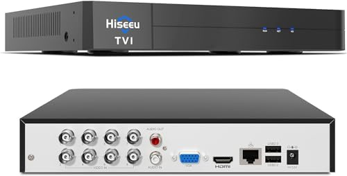 Hiseeu 3K 8 Channel DVR Security Digital Video Recorder Advanced 5MP DVR with Person Vehicle Detection for CCTV Security Camera,AHD/TVI/CVI/CVBS/IPC,Remote Access,No Monthly Fee,No Hard Drive