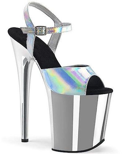 PROMI High Heels Sexy 20cm Pole Dance Bühne Sandalen Kleid Schuhe-White||36