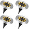 4 Piezas Luces Solares Exterior Jardín, 8 LEDs Luces Solares Tierra IP65 Impermeable Luz Solar Suelo, Blanco Cálido Lamparas Solares Exterior para Césped Decoración, Camino, Patio, Escalón