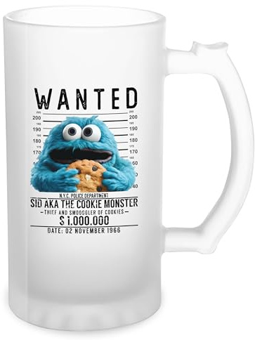 Vintage Monster Cookies with Biscuites Puppets Mugshot New Trend Fun Lustig Transparent Beer Mug Stein 500ml