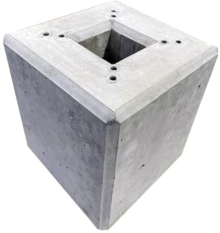 Fertigfundament aus Beton - Speziell für unsere Ladesäulen geeignet - Inklusive Schrauben und Zubehör - 31 Kg