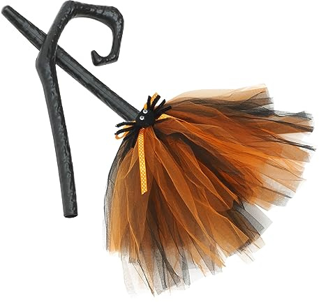 SAFIGLE Halloween Witch Broomstick Set - 2pcs Detachable Plastic Broom Props for Kids and Adults - Perfect Halloween Costume Accessories and Cosplay Supplies for Wicked Themed Parties