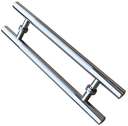 Gebürsteter Edelstahl 304, Dickes Rundrohr, Glastür, Push-Pull-Handlauf, Schiebetürgriff, Türbeschläge, Zubehör, 8 Größen (60 x 36 cm)