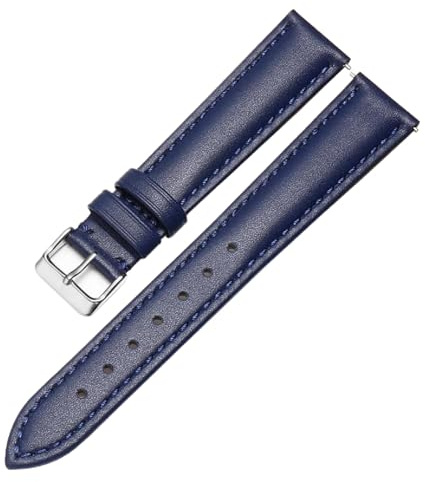 Chlikeyi Echtes Leder-Uhrenarmband für Damen, Rindsleder, Dornschließe, Herren-Uhrenkette, Zubehör, 6-24mm, Farbe 1, 18mm