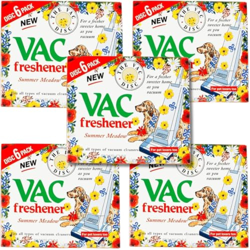 UTIZ Vac Vacuum Cleaner Freshener Summer Meadow Pack of 5 Hoover Disc Air Freshener for Pets fits All Vacuum Cleaners (30 Disc)