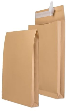 Faltentasche Versandbeutel Versandtaschen Umschlag ohne Fenster DIN B4 250 x 353 x 20 mm DIN B4 250 x 353 x 40 mm (100, DIN B4 250 x 353 x 40 mm)