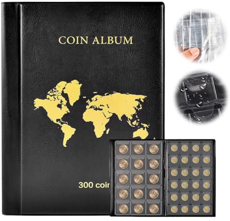 Album de collection pour pièces de monnaie de 2 euros - 33 x 33 mm / 46 x 46 mm - Transparent - Pour pièces de 2 euros