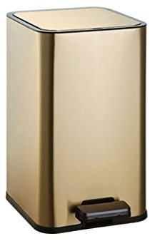 Pattumiera in stile nordico con coperchio Pattumiera in acciaio inox Pattumiera per ufficio Soggiorno Camera da letto Cucina Pattumiera silenziosa da 10 litri azionata a pedale Pattumiera quadrata per