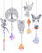 5 pièces Attrape-Soleil en Cristal, Décoration de Fenêtre, Pendentifs en Forme d'arbre, Hiboux, Colibri, Papillon et Fée, Capteurs de Soleil pour Jardin et Maison, Déco Élégante et Brillante