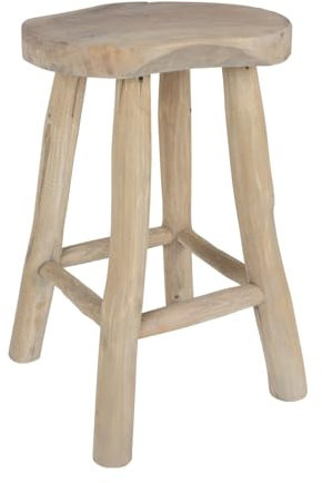 BURI Rustikaler Teakholz Hocker Sitzhocker Holzhocker Blumenhocker Beistelltisch Deko