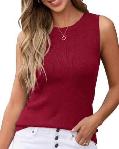 Arach&Cloz Women's Sleeveless Sweater Vest Business Casual Work Tank Top