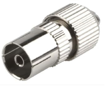 Clavija Antena Recta Macho para conexión satélite y TV, Ideal para Mejorar señal y transmitir Video.