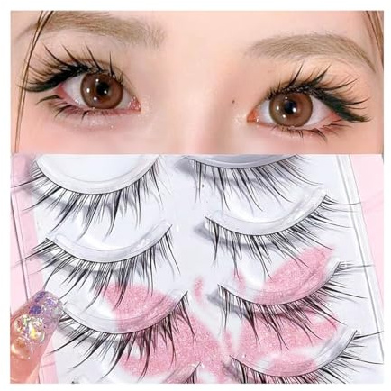 SIVZUMO 10 Paar Manga Falsche Wimpern Natürliche Falsche Wimpern Natürlicher Look Fuchs Fluffy Katzenauge 3D Lashes Engelsflügel Anime Cosplay