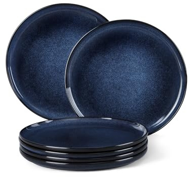 Homikit Dessertteller, 6-tlg Steinzeug Klein Teller Set 20,2cm Blau