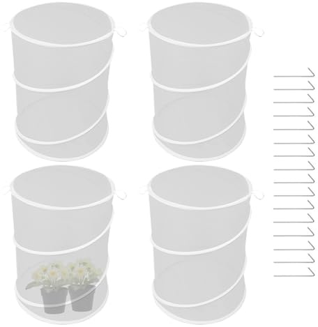 Cubierta De Malla para Plantas Set Plegable y Transpirable con Estacas